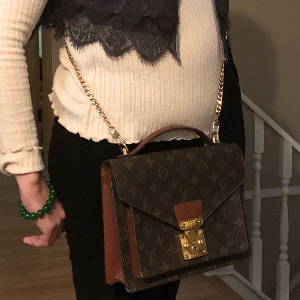 TODAY ONLY:Authentic Louis Vuitton Monceau Bag- AS IS- handle dirt signs of wear - Picture 10 of 17